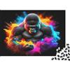 VHJRNXPMZBTL Gorilla Puzzle 1000 Pezzi Carta Puzzle per Adulti Arte Colorata Gioco di Puzzle 1000 Pezzi Relax Decorazione Casa Regalo 38x26cm/1000pcs