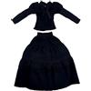 niannyyhouse Abito camicia retrò 2 pezzi set compatibile con Blythe, OB24, bambole snodate a sfera, nero e bianco, accessori per vestire (nero)
