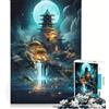 JIANGENNF Puzzle per ragazzi da 1000 pezzi Yujihime Torre della Luna Piena gioco interattivo rilassante e stimolante per l'intelletto regalo di compleanno regalo 38x26cm