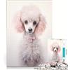 JIANGENNF Puzzle per adulti da 1000 pezzi con barboncino bianco e rosa giochi divertenti attività per la famiglia compleanno e Natale 38x52cm