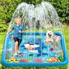 Lubibi 170cm Delfino Tappetino Spruzzi per Bambini e Cani, Tappetino per Bambini,Aumento Antiscivolo Splash Pad,Spruzza la piscina con giochi d'acqua, Giardino Estivo All'aperto Spray Acqua Giocattoli