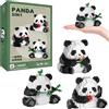 VEQENIFY Set di blocchi da costruzione Panda 3 in 1, Panda Mini Building Blocks, Blocchi impilabili Mini Mattoni Mattoncini Giocattolo, Simpatici Panda Animals Building Set per bambini 8+ anni (B)