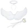 JALEVID Ali d'angelo, costume da donna con bacchetta magica e alone, 60 cm, per carnevale, Halloween, cosplay, feste di carnevale