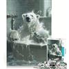 JIANGENNF Puzzle per adulti da 1000 pezzi con orso polare bianco nella vasca da bagno gioco rompicapo difficile ideale come regalo per tutta la famiglia 38x26cm