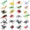 RAHHLIZS 24 giocattoli realistici con insetti in PVC, set di mini insetti giocattolo in plastica, coccinella, ape, farfalla, insetti, bomboniere, giocattoli per insetti