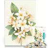 JIANGENNF Puzzle per adulti da 1000 pezzi con fiori di plumeria bianca gioco divertente attività per tutta la famiglia compleanno e Natale 50x75cm