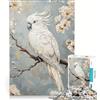 JIANGENNF Puzzle da 1000 pezzi per adulti con pappagallo bianco in fiore gioco rilassante attività divertenti da fare a casa per rafforzare l'amore tra le coppie 38x26cm