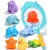 Gyxova 9 Pezzi Antimuffa Giocattolo per Vasca Senza Fori, Giocattolo per Piscina, Giocattolo Acquatico per Bambini, Giocattolo per Bagno, Giocattolo per Piscina per Bambini per Vasca, Spiaggia