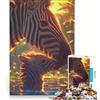 JIANGENNF Puzzle da 1000 pezzi per adulti con zebra e vitello in un paesaggio acquatico giocattolo fai-da-te interazione genitore-figlio rafforza l'amore tra le coppie 38x26cm