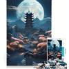 JIANGENNF Puzzle per adulti da 1000 pezzi Yujihime Moon Tower gioco interattivo interazione genitore-figlio compleanno e Natale 38x26cm