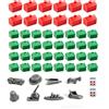 pclapora Accessori Ricambio Gioco da Tavolo Alberghi Case e Pedine in Metallo | 12 Alberghi Rossi 32 Case Verdi in Plastica 8 Pedine Metalliche Adatto ai Giochi‑Strategia Immobiliari per Gli Appassionati