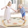 AmazingJoy Trave Equilibrio in Legno per Bambini 18m+ Balance Board Barra Bilanciamento Montessori, Pietre Antiscivolo, Giocattolo multifunzionale per Allenamento Coordinazione, Adatto per Interni ed Esterni