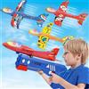 FAMKEEP Giocattoli Lanciatore Aereo,Aereo Giocattolo Aliante Aeroplano Schiuma per Bambini, Giochi Giardino Esterno All'aperto Interattivi Gioco Bimbi 3 4 5 6 7 8 9 10 Anni