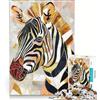 JIANGENNF Puzzle da 1000 pezzi per ragazzi zebra dorata gioco per famiglie regalo di compleanno regalo di viaggio 38x52cm