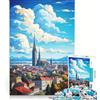 JIANGENNF Puzzle per adulti da 1000 pezzi con dipinto ad olio di Zagabria giochi per famiglie interazione genitore-figlio lista dei desideri con Babbo Natale 38x26cm