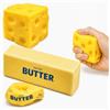 HUQINXIN Cheese Butter Squishy Antistress 2 Pezzi, Squishy Formaggio e Burro, Squeeze Toy Giocattoli Antistress per Bambini,Adulti Casa Scuola