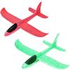 Huture, 2 pezzi da 15 pollici in polistirolo aeroplano per bambini, aeroplano giocattolo per attività all'aperto lancio a vela in schiuma giocattolo per aeroplano rosso verde regalo ragazzi e ragazze