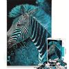 JIANGENNF Puzzle da 1000 pezzi con zebra astronauta decorazione da parete stimolante da completare ideale per rafforzare il legame di coppia 50x75cm
