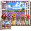 Tucocoo Puzzle con campo di lavanda da 1000 pezzi con versi biblici ispiratori per adulti paesaggio rustico finestra paesaggio colorato puzzle arte floreale per famiglie serate di gioco per la casa