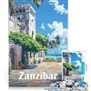 JIANGENNF Puzzle da 1000 pezzi per adulti scena di strada di Zanzibar gioco per famiglie impegnativo da completare per rafforzare l'amore tra le coppie 38x52cm