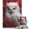 JIANGENNF Puzzle da 1000 pezzi per adulti con gufo bianco tra i fiori gioco rilassante attività divertenti da fare a casa per rafforzare l'amore tra le coppie 38x52cm