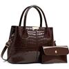 NICOLE & DORIS Borsa Donna Vernice Borsa e Portafoglio Set 2 Pezzi Borse a Mano Coccodrillo Borsetta Tracolla Borsa a Spalla per Lavoro Shopping Viaggi Caffè