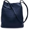 Woodland Leathers Borse a secchiello Hobo da donna in pelle vegana di medie dimensioni - Elegante borsa nera con cinghie lunghe, borse eleganti da donna firmate elegantemente spaziose (Blu scuro)