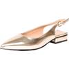 Ciabalù Slingback Donna a Punta Tacco Basso 2 cm Sandali in Ecopelle Tinta Unita con Cinturino alla caviglia Regolabile Scarpe Donna Eleganti (Oro, Sistema Taglie Calzature EU, Adulto, Numero, Media, 38)
