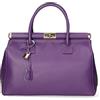 Gave Lux Borsa a Mano Donna Vera Pelle Artigianale Italiana Viola 26x35x16 cm