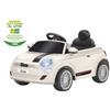 Globo Auto Elettrica Per Bambini Fiat 500e 12V con batteria al Litio Radiocomandata Bianca