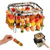 Dayinkes Friggitrice ad aria calda pieghevole, supporto per spiedini, aggiornamento, non richiede capovolgimento, con 28 spiedini, accessorio per friggitrice ad aria calda in acciaio inox 304, adatto
