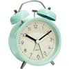 Homefurnishmall Sveglia in metallo con luce luminosa per quadrante e luce notturna, silenziosa, senza ticchettio, per camera da letto di bambini, studenti, custodia in metallo compatta, verde macaron (verde macaron)