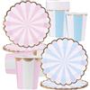 inheming Set Stoviglie per Feste Usa e Getta Colori Pastello,40 Pezzi Piatti e Bicchieri di Carta Pastello Rosa e Blu,per Compleanni Matrimoni Anniversari Baby Shower Natale