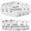 HNH Set di Piatti di carta Halloween 40 pezzi Bianco Ragnatela Piatti da cena 23 cm con Tovaglioli di carta usa e getta per feste