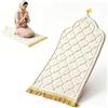 YNNHUDEEP Tappeto Da Preghiera Imbottito In Stile Turco, Morbido Tappeto Da Preghiera Musulmano Per Eid, Viaggi, Ramadan, Islamico (Crema), 110 X 65 Cm