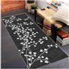 Siunwdiy Nero Tappeto Passatoia Cucina/Corridoio 1.2 Metri Antiscivolo Lavabile Moderno Motivo Foglie,Tappeto Runner Lungo per Soggiorno Camera da Letto Ingresso Interno Bagno Lavanderia 50x120 cm