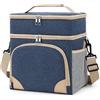 FYting Borsa Termica Porta Pranzo,16L Borsa Porta Pranzo Frigo,2 Strati di Scomparti di Conservazione, Isolamento/Conservazione, per Frutta, Bevande, Il Pranzo, Ombrelli, per Picnic (Blu Scuro)