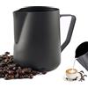 LATRAT Coffee Barista - Brocca per Latte in Acciaio Inox, Perfetta per Schiuma di Latte, Universale per Cappuccino, Nero, 350 ml