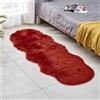 Highdi Tappeto Salotto Moderno Forma Irregolare Tappeto Shaggy a Pelo Lungo Tappetini Camera da Letto Soffice Antiscivolo Lavabile Tappeti Moderni per Soggiorno, Camera da Letto (Rosso,60x150cm)