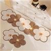 Highdi Tappeto Cucina Antiscivolo Lavabile Stampa Modello Fiore 3D Tappeto Passatoia Cucina Tappeto da Cucina Lungo Tappeti Runner Tappeto Corridoio per Ingresso Soggiorno Bagno (80x160cm,Marrone)
