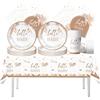 Fuwraixis Eucaristia Stoviglie per feste, 61 pezzi Stoviglie per compleanni per bambini, Tema Hello Baby Set di piatti di carta per feste, Compresi bicchieri, tovaglioli e tovaglie, Battesimo