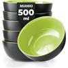 MIAMIO - Ciotole muesli in ceramica (500 ml), 6 pz - Le Papillon (Verde) | Set da 6 ciotole in ceramica per muesli, insalata, pasta e snack, ciotole / bowl in ceramica, lavabili in lavastoviglie