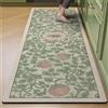 Highdi Tappeto Cucina,Antiscivolo Tappeto Passatoia Cucina, Stile Floreale Americano Tappeto Cucina in Diatomite,Tappeti Runner Tappeto Corridoio per Ingresso Soggiorno Bagno (Foglie Verdi,60x150cm)