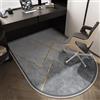 Highdi Grande Tappeto Sedia Ufficio, Antiscivolo Tappeto per Sedia con Ruote, Semicircolare Antigraffio Tappetino Protettivo del Pavimento per Pavimenti Duri (Grigio Oro 2,90x120cm)