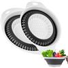 Generico Scolapasta Pieghevole in Silicone, Colino Pieghevole con Manico, Colanders & Food Strainers, colapasta Salvaspazio Cucina per Drenare Verdure Frutta(Bianco/Grigio, 2)