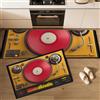 DUOTCYELE Set Di Tappetini Da Cucina Dischi In Vinile, 3D Tappeto Cucina Tema Musicale Retrò, Antiscivolo, Resistenti, 2 Pezzi, Lavabili, Per Cucinas, Lavanderia, 40x60cm+40x120cm