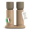 LARS NYSØM Set Macina Sale e Pepe in Legno Manuale con Vassoio - Macina Spezie con Macina in Ceramica Regolabile - Macina Pepe e Sale in Legno di Faggio per Cucina o Tavola (Taupe Brown)
