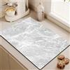 Highdi 2pc Tappetino Scolapiatti Assorbente, Marmo Bianco Tappetino Macchina Caffe Asciugatura Rapida, Antiscivolo Tappetino Scolapiatti Lavello Cucina per Bar, Club, Cucina (50x60cm,Antracite)