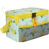 Hoppipola Borsa termica per il pranzo con stampa floreale, in tessuto Oxford, borsa termica da donna, pieghevole, per ufficio, picnic, campeggio, viaggi, blu (B)