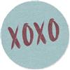 OnlyWow© Tappeto Rotonda 120x120 cm Tapi Salone Colorato Sala Floor Mat Antiscivolo Salottino Stanza Colorare Salotti Moderni XO - Blu - Rosso